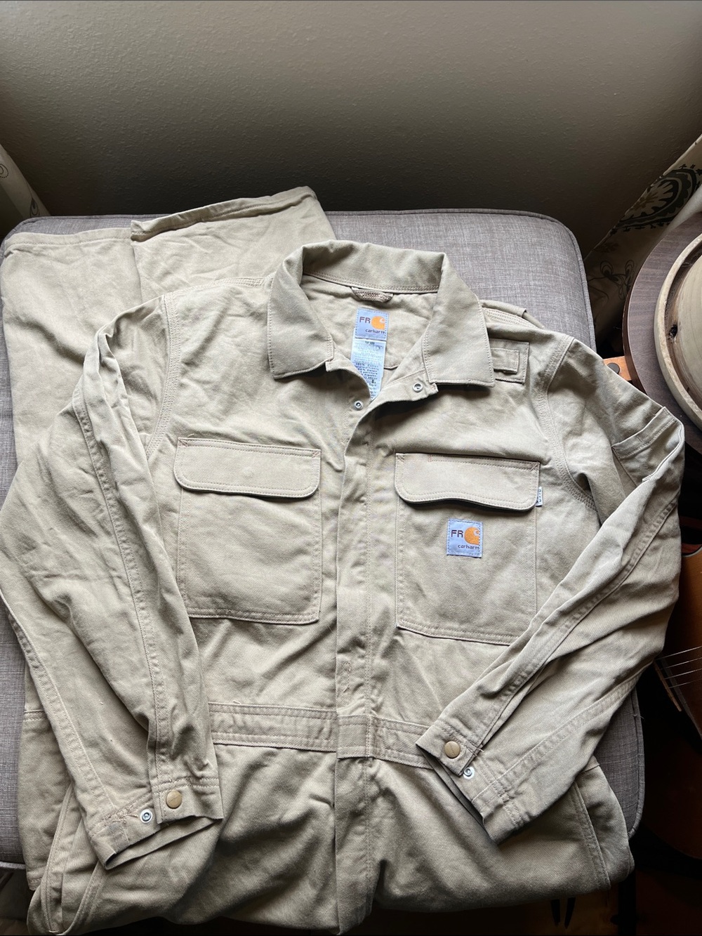 Carhartt Flame Resistant 100% Cotton Unlined Coveralls Brown 42